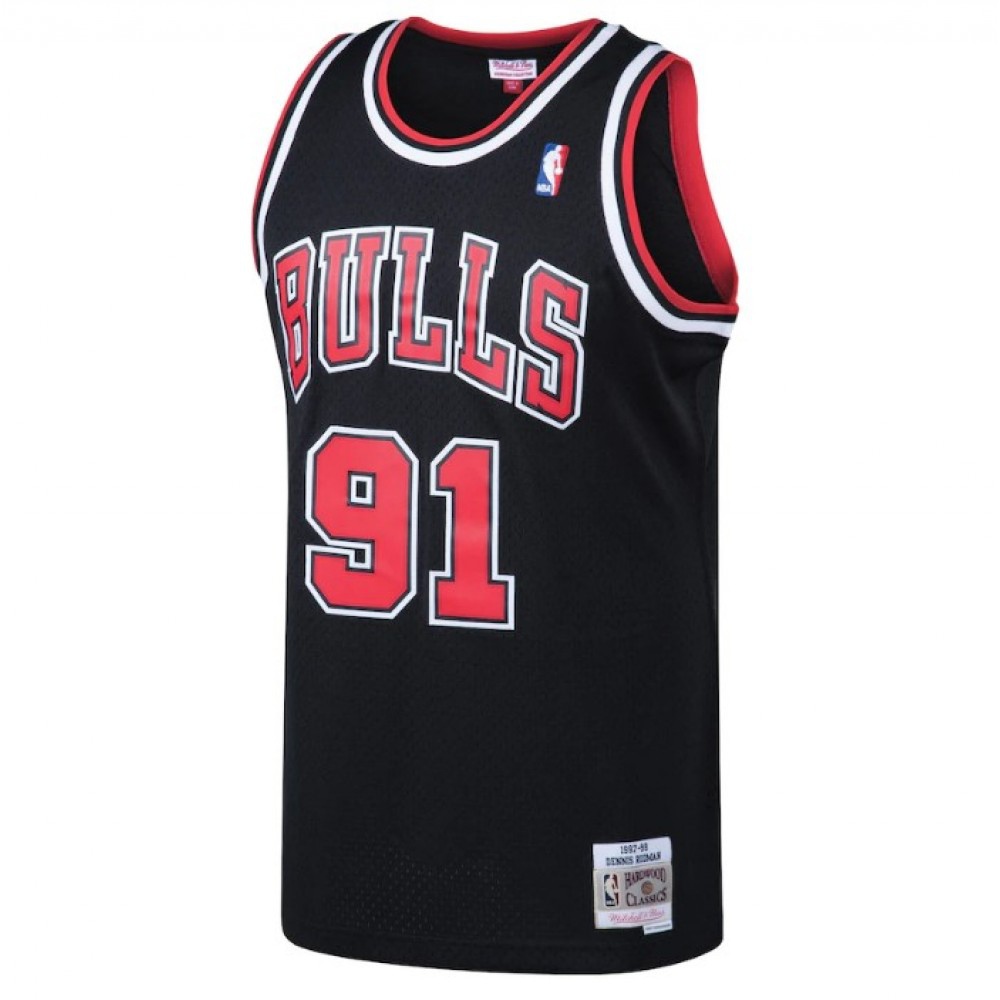 Men's Chicago Bulls Dennis Rodman #91 Throwback Black 97-98 Hardwood Classics Swingman Jersey-Pro Kit Vault | Brand New 26/27 Sports Jerseys
